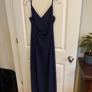 David's Bridal Navy Sleek Fitted Bridesmaids Dress Size 6